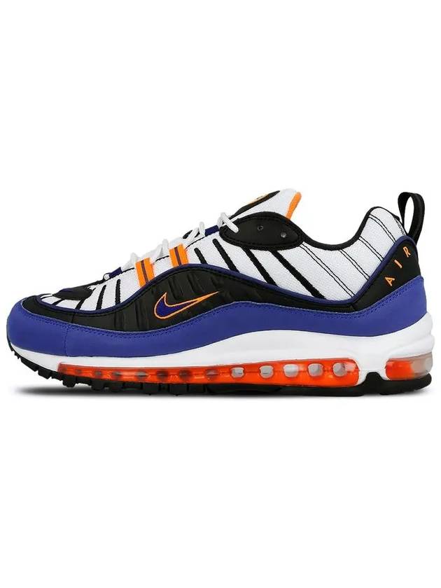 Air Max 98 Low Top Sneakers White Black Deep Royal Blue - NIKE - BALAAN 5