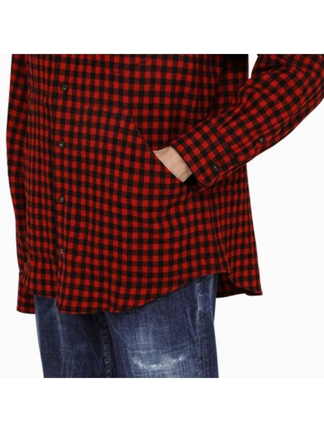 Gingham Check Long Sleeve Shirt Red - DSQUARED2 - BALAAN 6