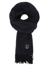 Wool Fox Head Muffler Black - MAISON KITSUNE - BALAAN 2