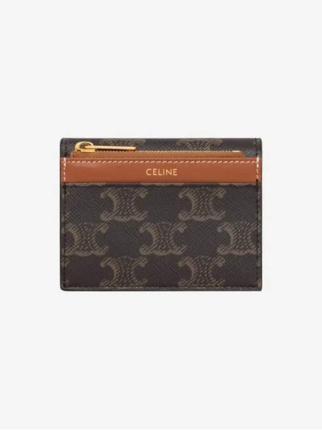 Triomphe Compact Coin Card Wallet Tan - CELINE - BALAAN 4