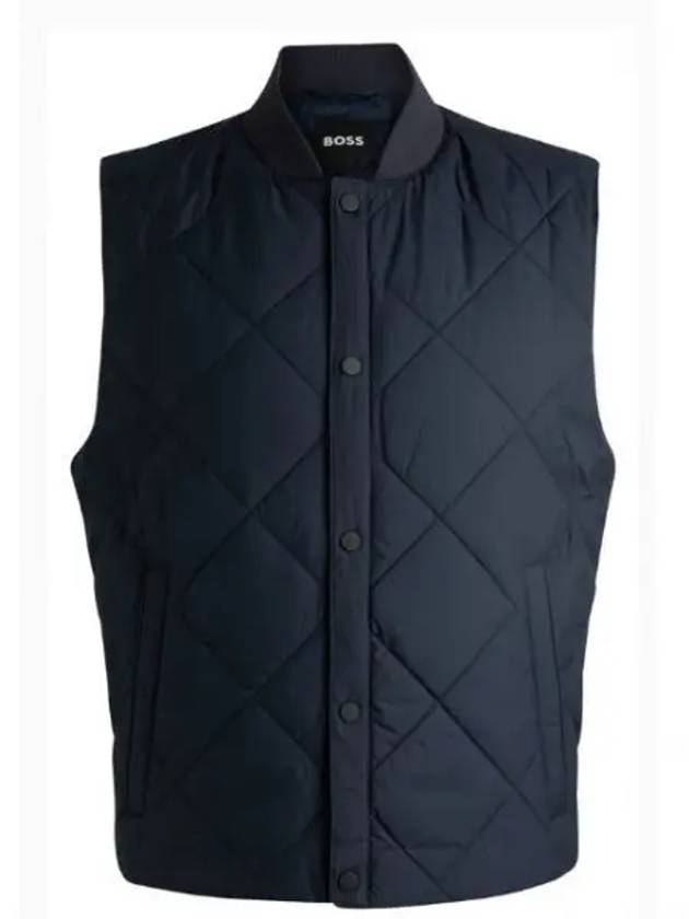 Diamond Quilted Water Repellent Vest Navy - HUGO BOSS - BALAAN 2