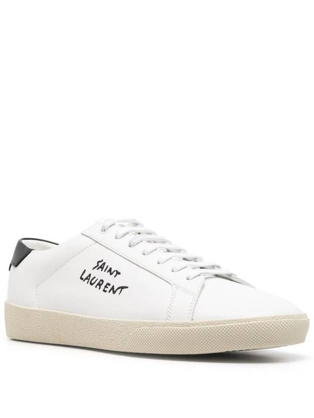 Court Classic SL 06 Leather Low Top Sneakers White - SAINT LAURENT - BALAAN 3