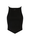 Logo Ribbed Pointy Knit Sleeveless Black - COURREGES - BALAAN 1