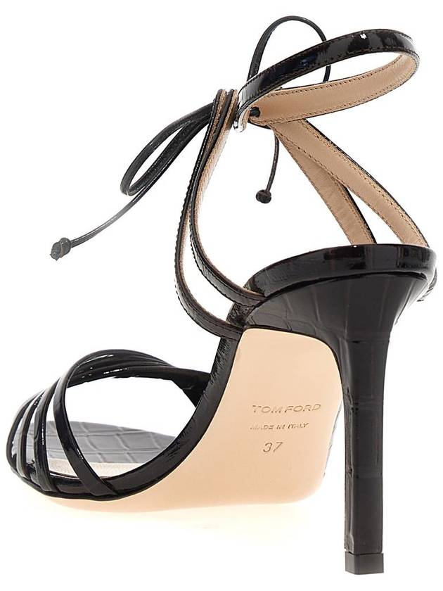 Tom Ford 'Glossy Stamped Croc' Sandals - TOM FORD - BALAAN 3