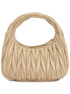 Wander Materasse Nappa Leather Mini Hobo Tote Bag Beige - MIU MIU - BALAAN 4