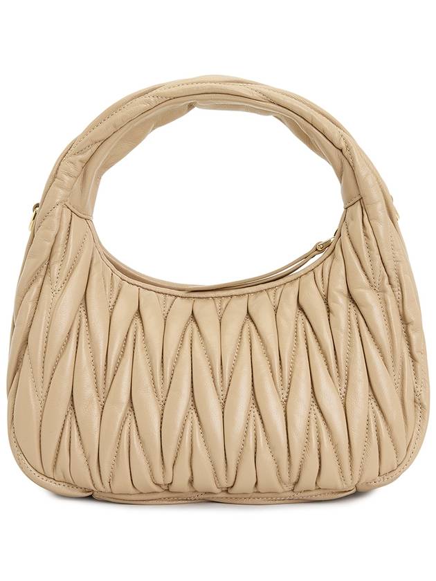 Wander Materasse Nappa Leather Mini Hobo Tote Bag Beige - MIU MIU - BALAAN 4