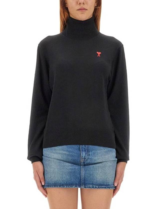 De Coeur Wool Turtleneck Black - AMI - BALAAN 4