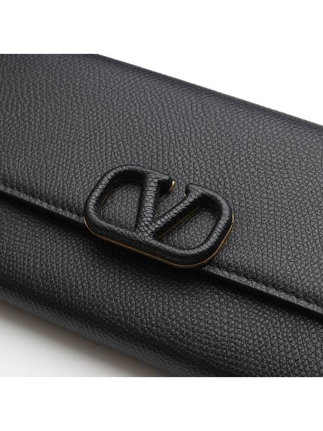 Black logo leather long wallet - VALENTINO - BALAAN 5