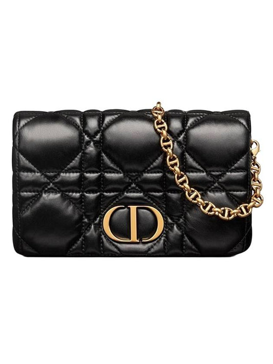 Caro Macrocannage Mini Cross Bag Black - DIOR - BALAAN 1