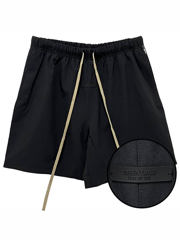 Logo Nylon Soccer Shorts Black 160BT244370F - FEAR OF GOD ESSENTIALS - BALAAN 1