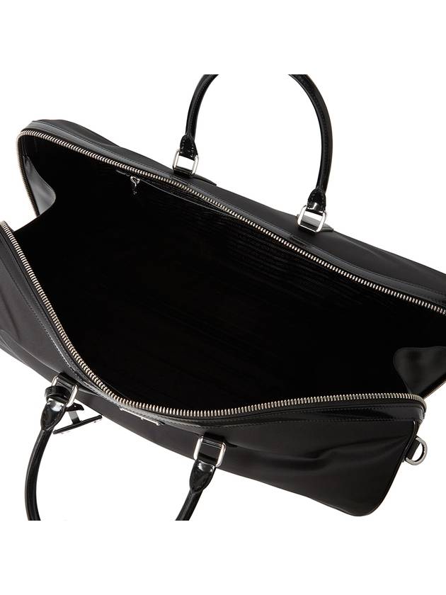 Re-Nylon Brushed Leather Duffel Bag Black - PRADA - BALAAN 6