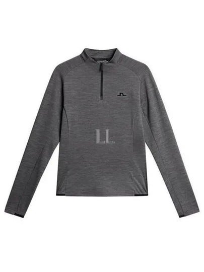 Steffi Mid Layer Quarter Zipper Long Sleeve T-Shirt Dark Grey Melange - J.LINDEBERG - BALAAN 2