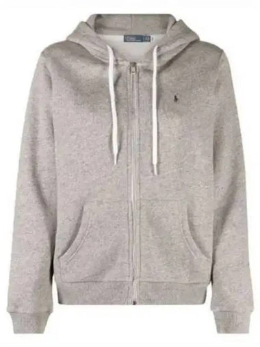 Embroidered Logo Pony Zip-Up Hoodie Grey - POLO RALPH LAUREN - BALAAN 1