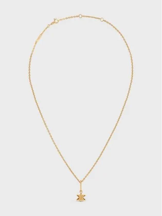 Triomphe Solitaire Necklace Gold Finish Brass - CELINE - BALAAN 2