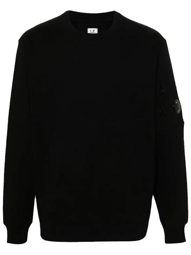 Diagonal Raised Fleece Lens Sweatshirt Black - CP COMPANY - BALAAN 3