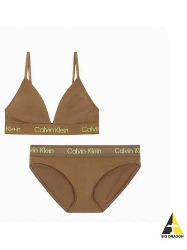 UNDERWEAR Women s Stencil Logo Modern Cotton Triangle Set Brown - CALVIN KLEIN - BALAAN 1