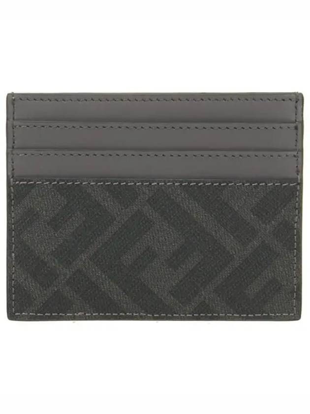 Diagonal FF Canvas Card Wallet Gray - FENDI - BALAAN 4