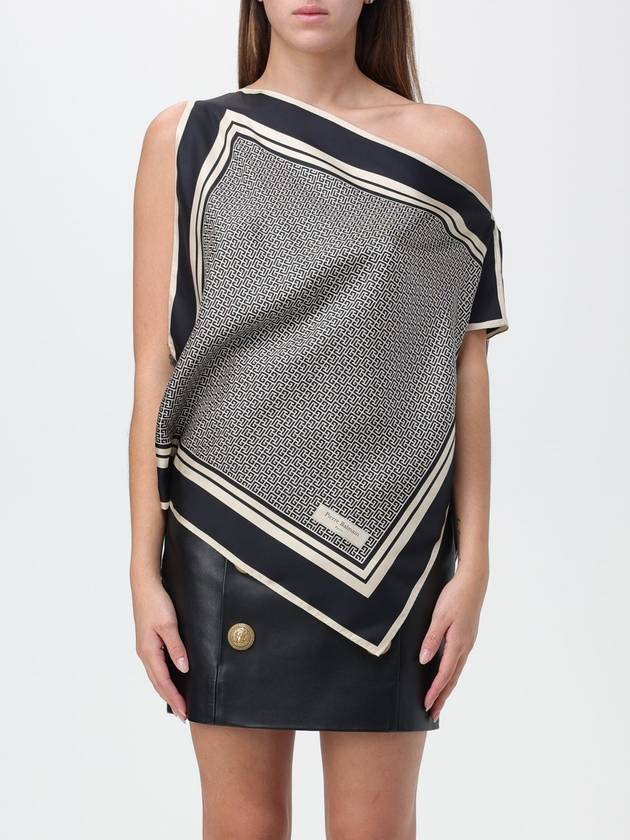 Top Balmain in seta con stampa monogram - BALMAIN - BALAAN 1