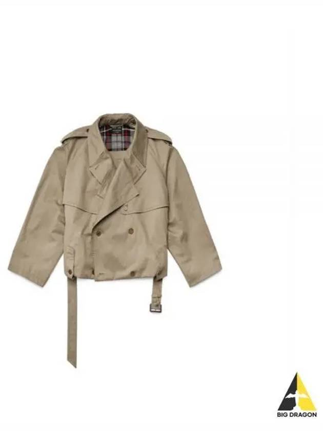 Fold Cotton Twill Short Trench Coat Beige - BALENCIAGA - BALAAN 2