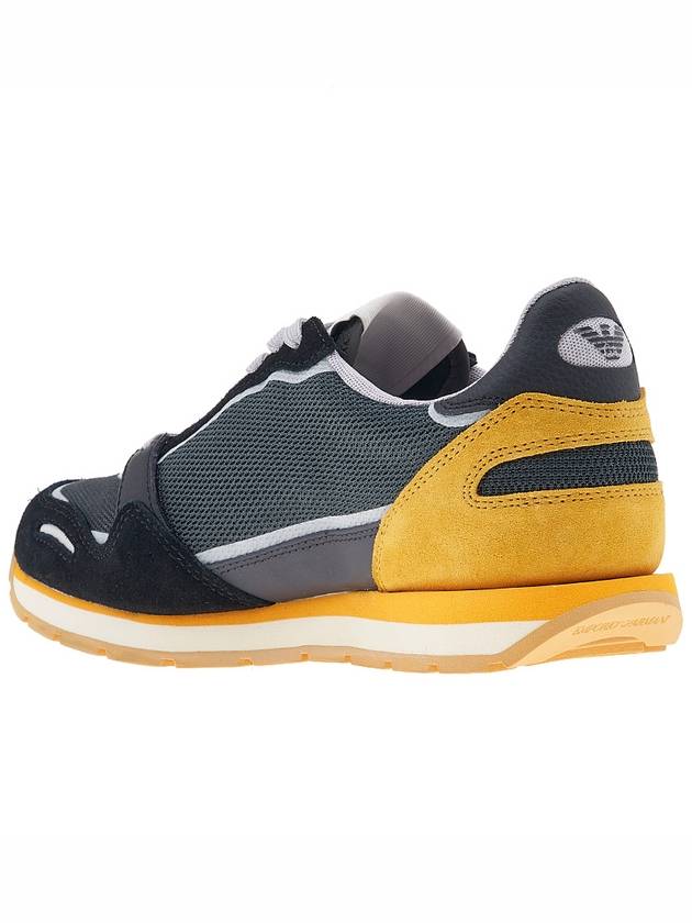 Logo Patch Low Top Sneakers Black Yellow - EMPORIO ARMANI - BALAAN 4