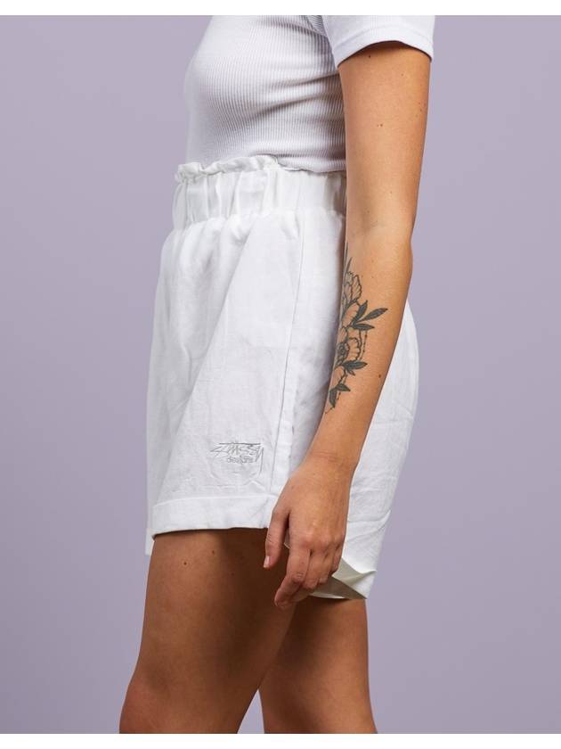 Shoreline Linen Beach Shorts White - STUSSY - BALAAN 3