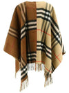 Contrast Check Wool Cashmere Cape - BURBERRY - BALAAN 4