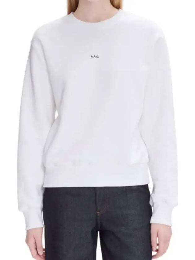 Boxy Micro Logo Sweatshirt White - A.P.C. - BALAAN 3