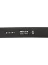 Metal Buckle Saffiano Leather Belt Black - PRADA - BALAAN 7