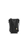 Bou Logo Leather Cross Bag Black - GANNI - BALAAN 1