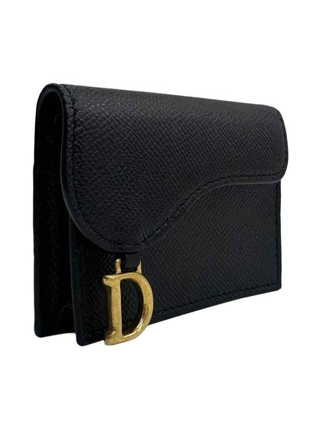 Saddle Flap Card Wallet Black - DIOR - BALAAN 4