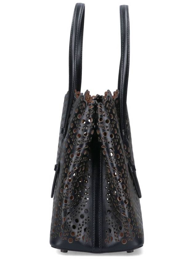 Mina 25 Wave Lux Calfskin Tote Bag Black - ALAIA - BALAAN 5