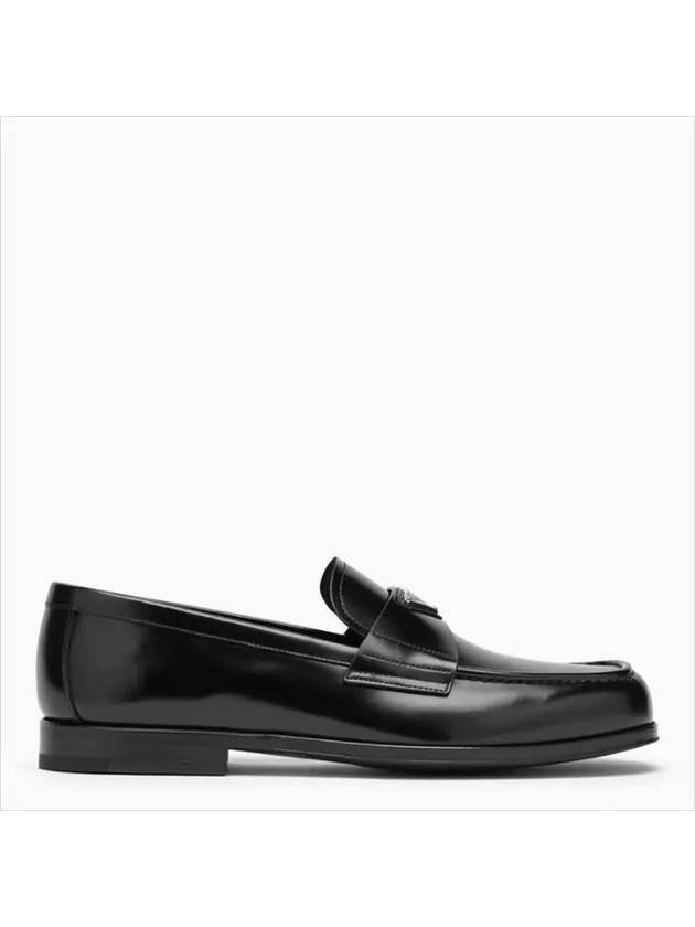 Brushed Leather Loafers Black - PRADA - BALAAN 3