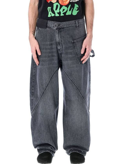 Twisted Oversized Fit Wide Jeans Grey - JW ANDERSON - BALAAN 2