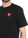 SS24 Play Comme des Gar ons Men s Double Red Heart T Shirt Black P1T288 - COMME DES GARCONS PLAY - BALAAN 5