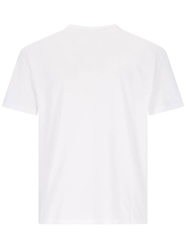 Reverse Embroidered Logo Stitched Cotton Short Sleeve T-Shirt White - MAISON MARGIELA - BALAAN 3