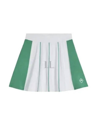 Women's Stripe Detail Golf Skirt White - J.LINDEBERG - BALAAN 2