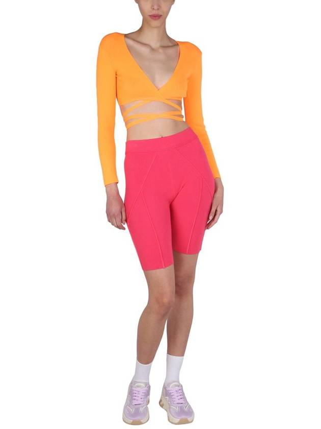 Women's Rib Crop Knit Top Orange - MSGM - BALAAN 3