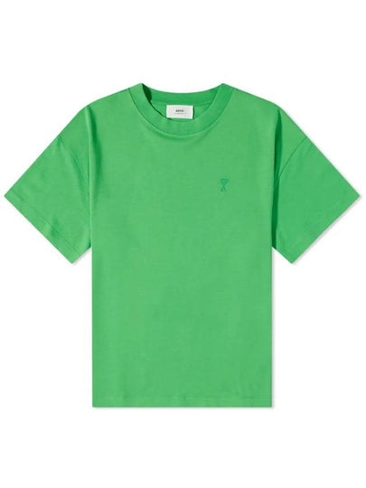 Logo Short Sleeve T-Shirt Green - AMI - BALAAN 2