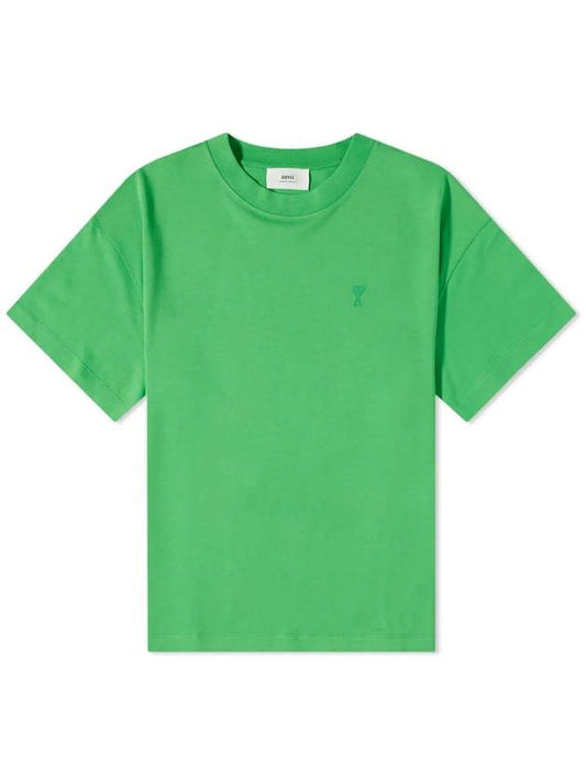 logo short sleeve t-shirt green - AMI - BALAAN.