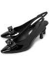 Vara Bowl Patton Leather Slingback Heels Black - SALVATORE FERRAGAMO - BALAAN 2