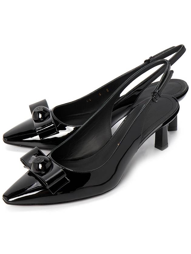 Vara Bowl Patton Leather Slingback Heels Black - SALVATORE FERRAGAMO - BALAAN 2