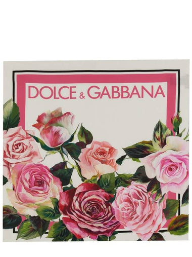 Dolce & Gabbana Rose Print Silk Twill Scarf - DOLCE&GABBANA - BALAAN 1