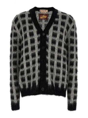 Check pattern V neck cardigan - MARNI - BALAAN 1