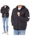 Room Woven Chamber Recycled Nylon Down Padding Hooded Jacket Black - STONE ISLAND - BALAAN 2