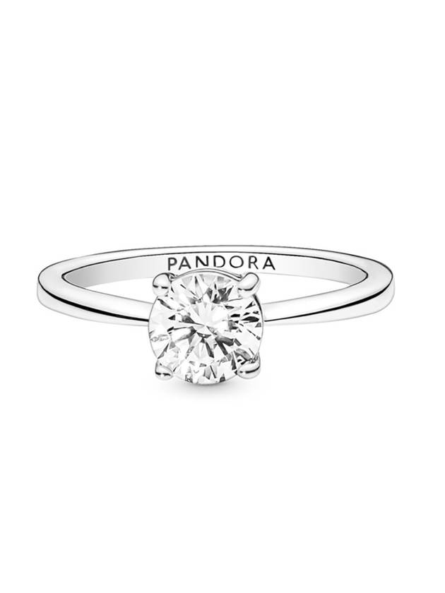 Solitaire Clear Sparkling Ring Silver - PANDORA - BALAAN.