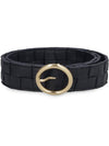 Maxi Intrecciato Leather Belt Black - BOTTEGA VENETA - BALAAN 3