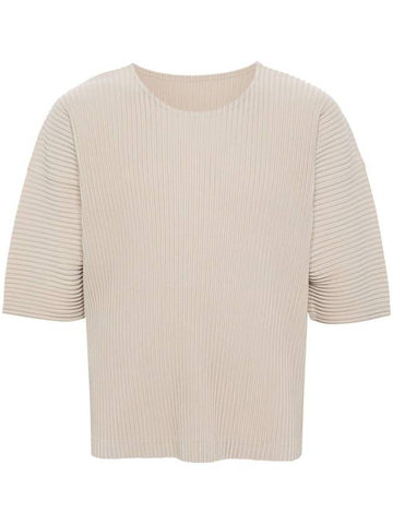 MC March Short Sleeve T-Shirt Beige - ISSEY MIYAKE - BALAAN 1