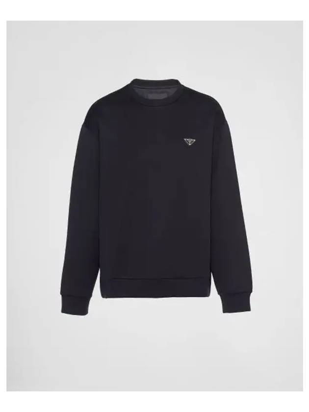 Technical Cotton Sweatshirt Black - PRADA - BALAAN 2