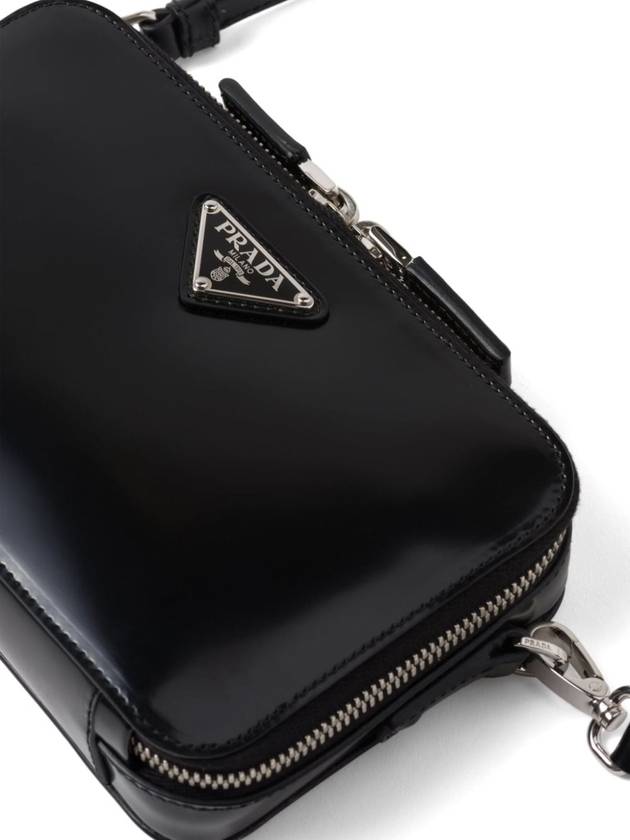 Brique Brushed Leather Messenger Bag Black - PRADA - BALAAN 8