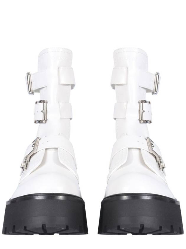 Women's Rave Buckle Walker Boots White - ALEXANDER MCQUEEN - BALAAN 3